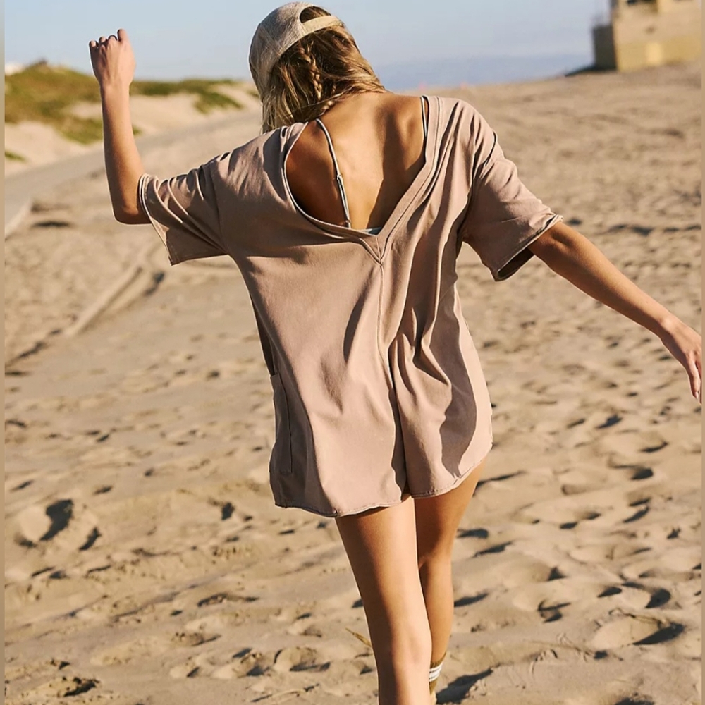 NWOT Free People Movement Hot Shot Tee Romper size M